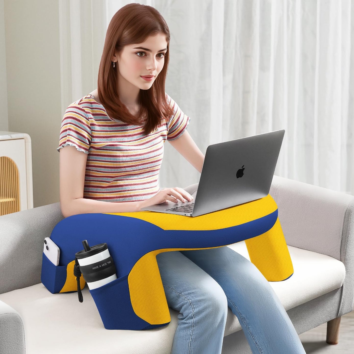 Reading Pillow with Back Support – Bed & Sofa Backrest Cushion for Relaxing, Studying, Gaming & Watching TV | Removable Washable Cover