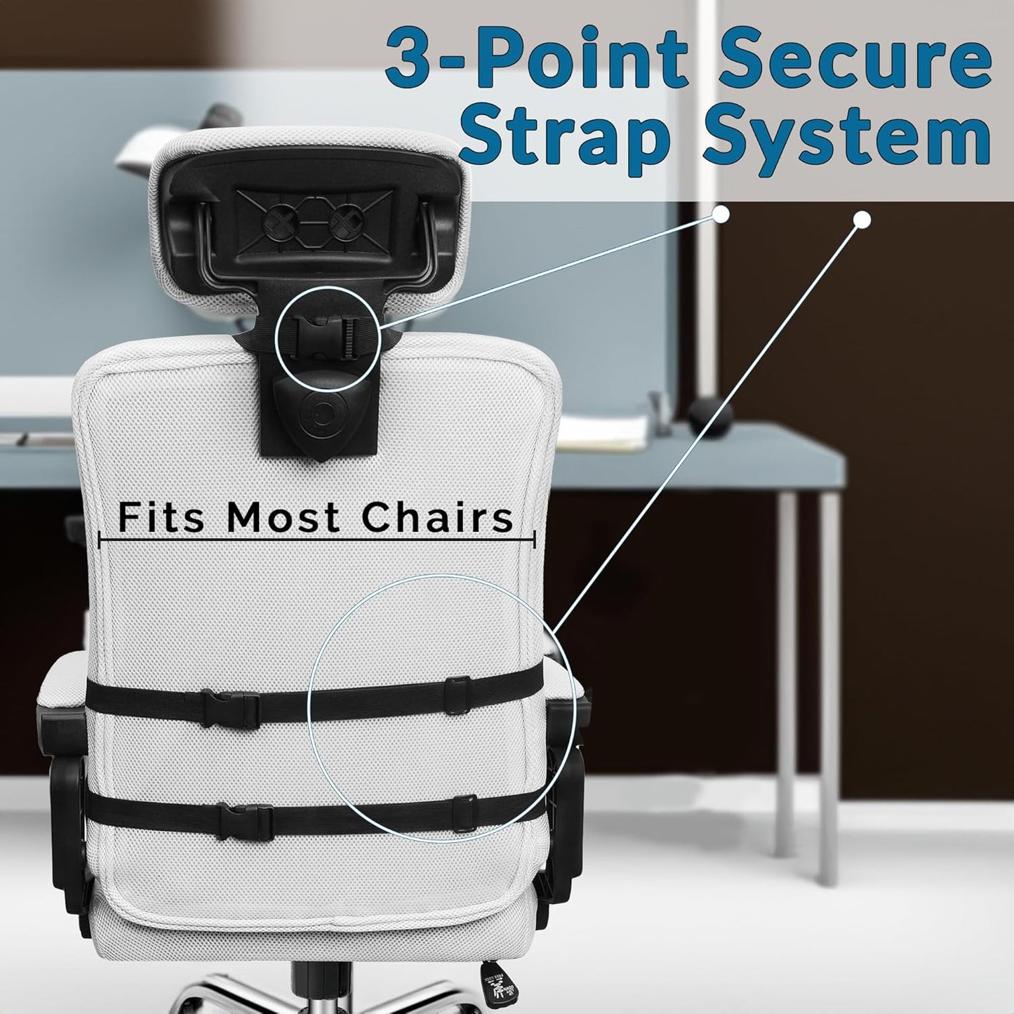 Office Chair Back Cushion – Ergonomic Lumbar Support Pillow for Back Pain Relief, Posture Correction & Long Sitting Comfort