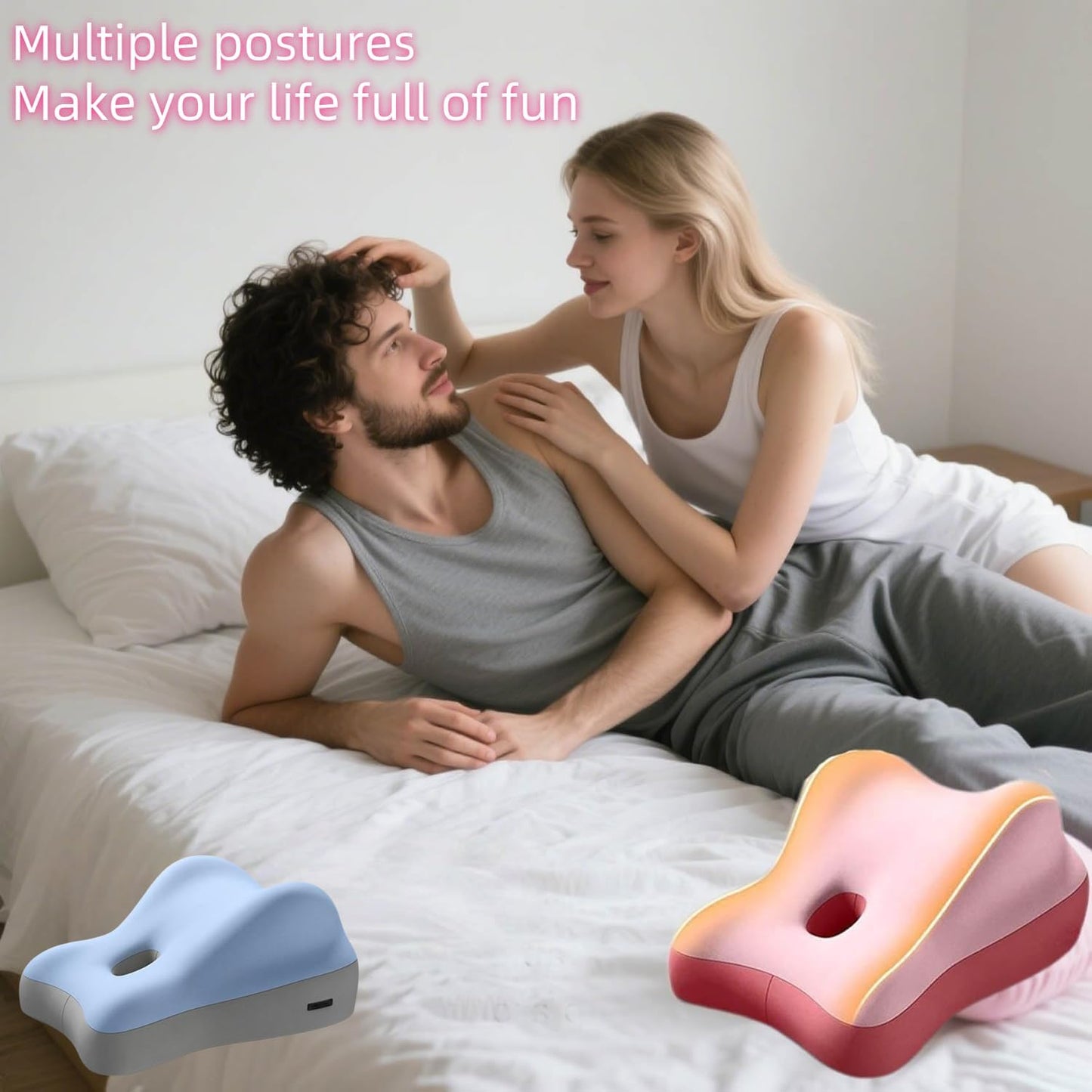 Butt Cushion for Couples, Butt Cushion Pillow for Couples Pregnancy, Orthopedic Hip, Back Pain Relief, Bed/Sofa Use, Washable Cover (Pink)