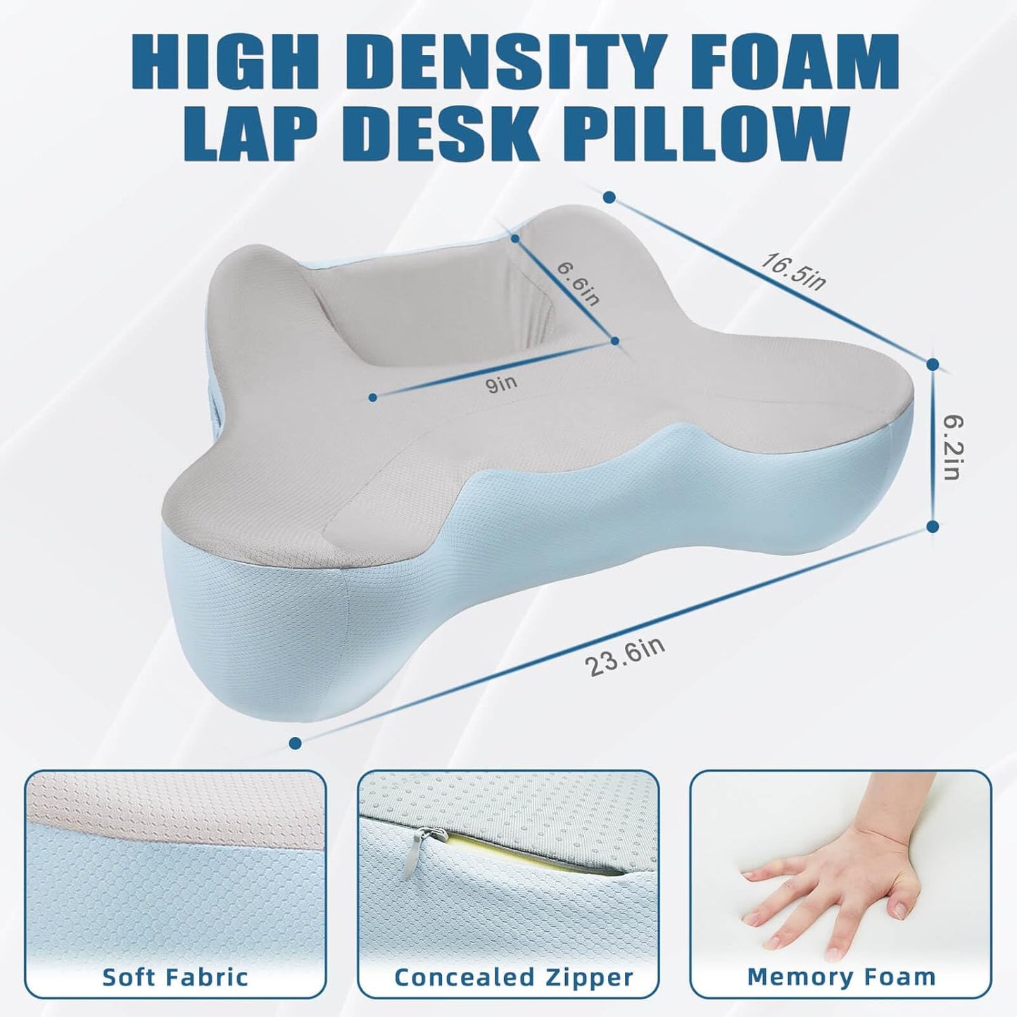 Laptop Cushion Desk – Portable Lap Desk with Soft Cushion, Heat Protection & Ergonomic Wrist Support for Bed, Sofa & Travel