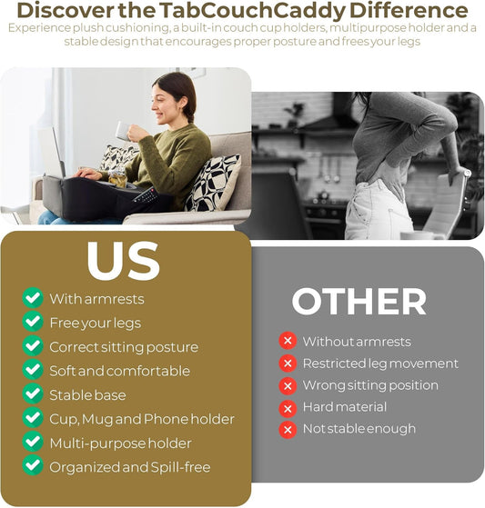 Laptop Cushion Desk – Portable Lap Desk with Soft Cushion, Heat Protection & Ergonomic Wrist Support for Bed, Sofa & Travel