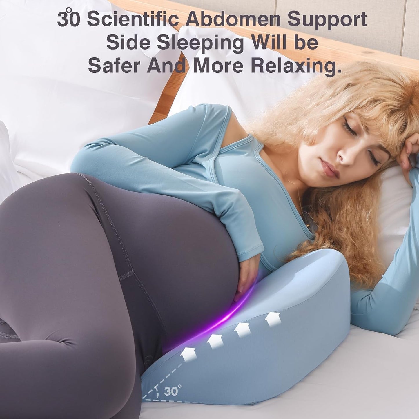 Pregnancy Pillows for Sleeping, Upgraded Memory Foam Maternity Pillow, Pregnancy Wedge Pillow for Pregnant Women with Cooling Removable, Washable Cover, Support for Belly,Back