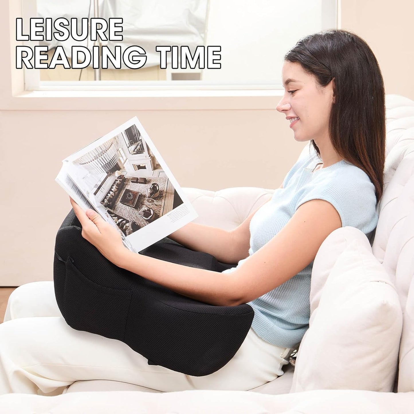 Laptop Cushion Desk – Portable Lap Desk with Soft Cushion, Heat Protection & Ergonomic Wrist Support for Bed, Sofa & Travel