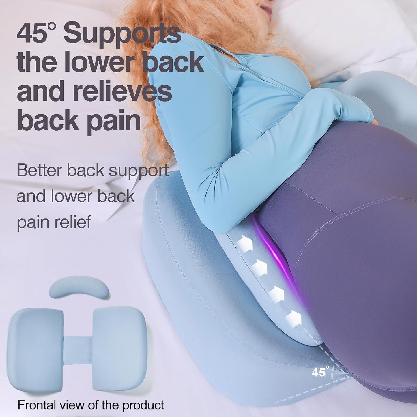 Pregnancy Pillows for Sleeping, Upgraded Memory Foam Maternity Pillow, Pregnancy Wedge Pillow for Pregnant Women with Cooling Removable, Washable Cover, Support for Belly,Back