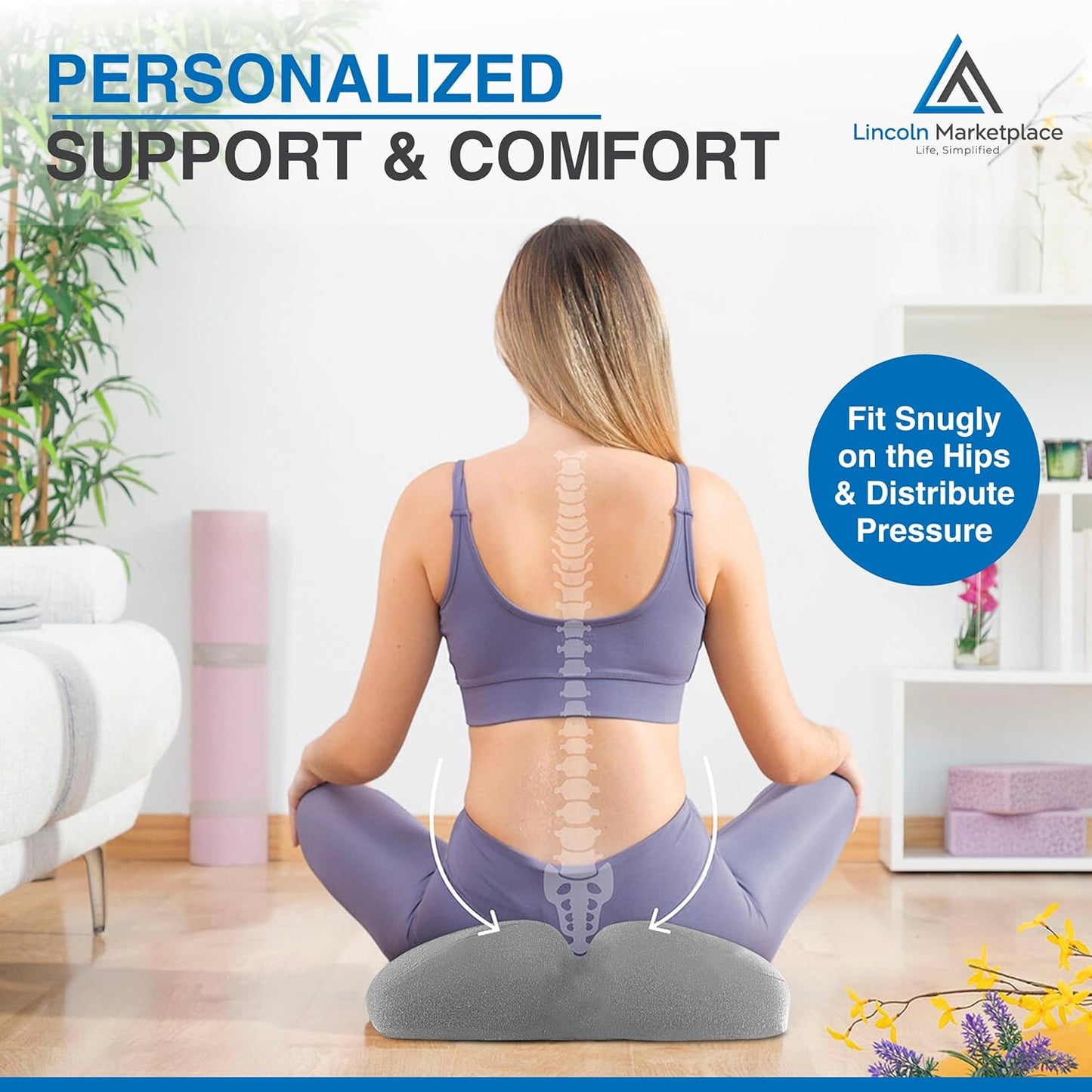 Extra-Dense Memory Foam Seat Cushion – Ergonomic Design for Pain Relief, Posture Support & Pressure Reduction – Experience All-Day Comfort by Lincoln Marketplace