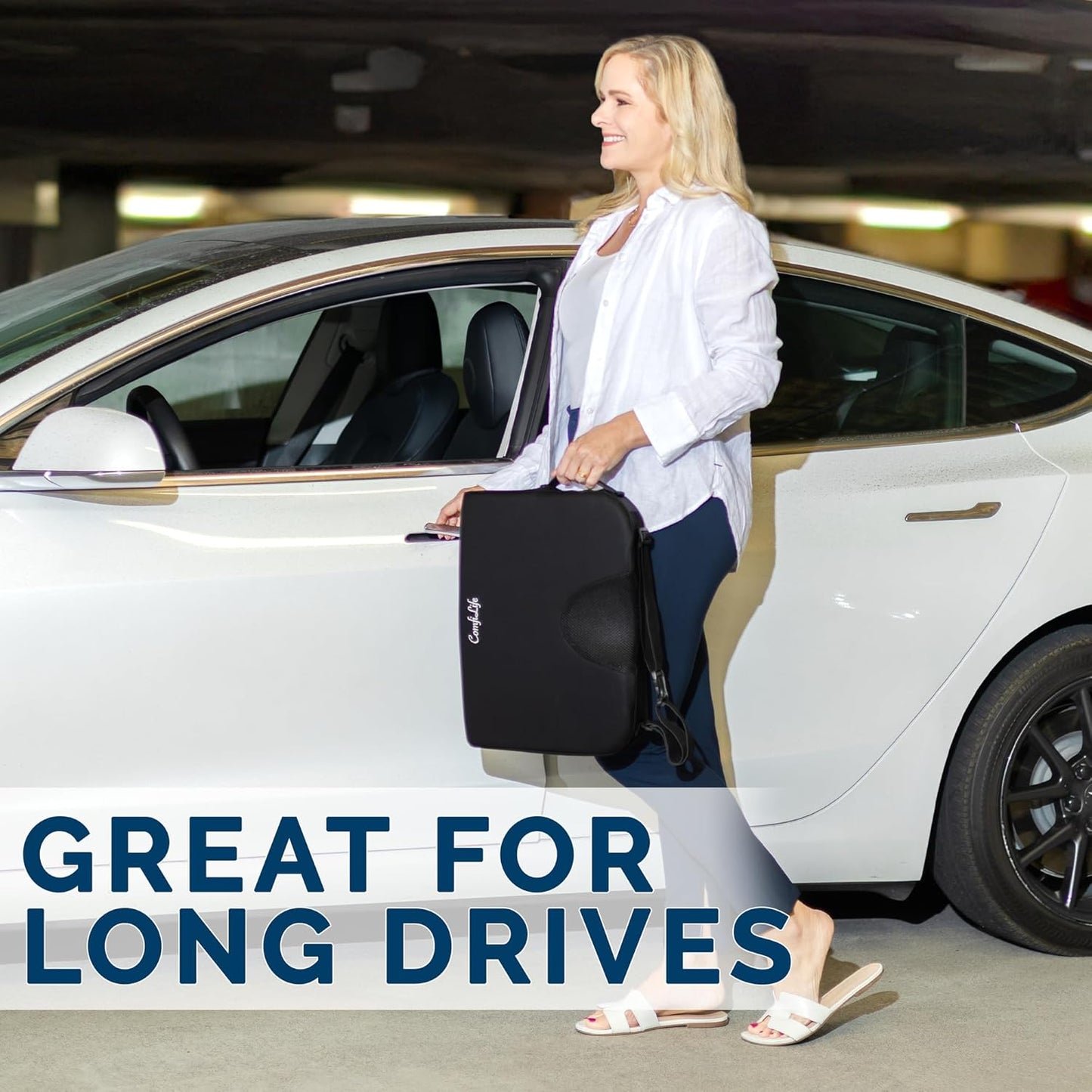 Memory Foam Car Seat Cushion – Ergonomic Support for Driving Comfort, Sciatica & Tailbone Pain Relief