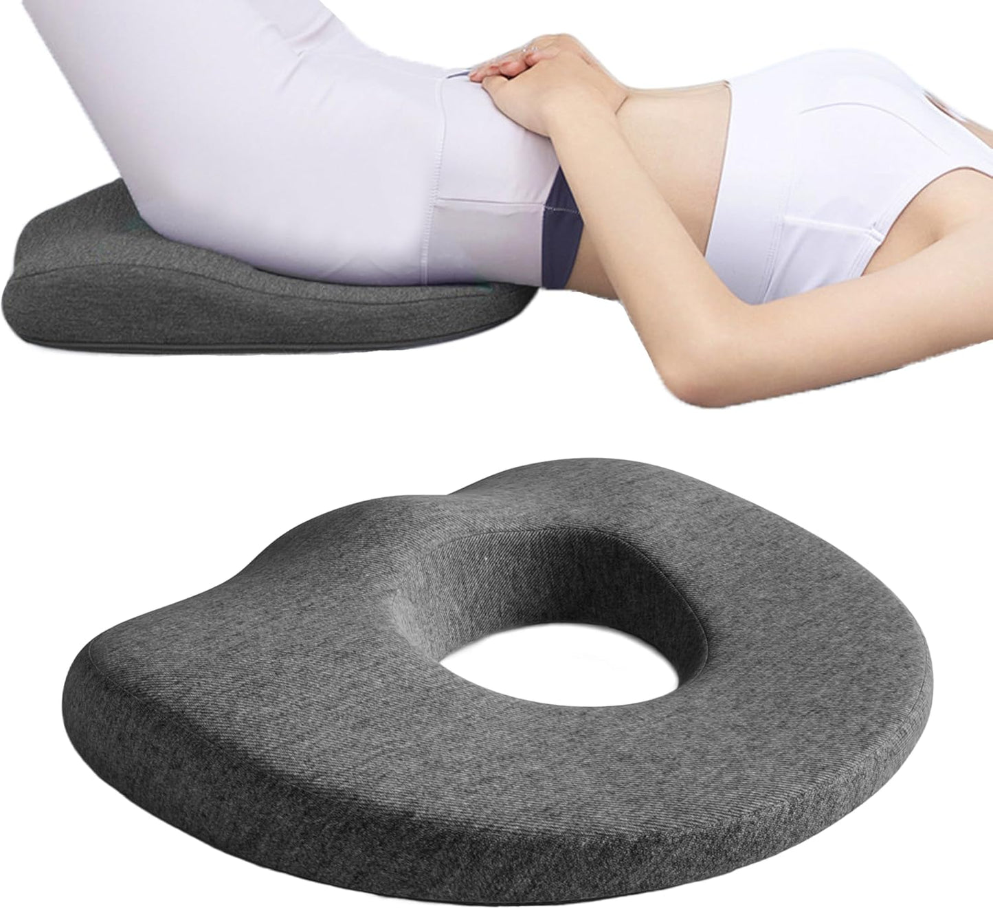 Bed Sore Cushion for Butt – Donut Pillow with O-Shaped Tailbone Relief, Pressure Relief for Sitting & Sleeping, Buttocks Comfort Pillow
