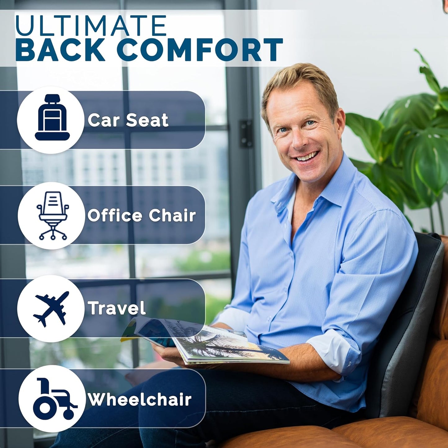 Office Chair Back Cushion – Ergonomic Lumbar Support Pillow for Back Pain Relief, Posture Correction & Long Sitting Comfort