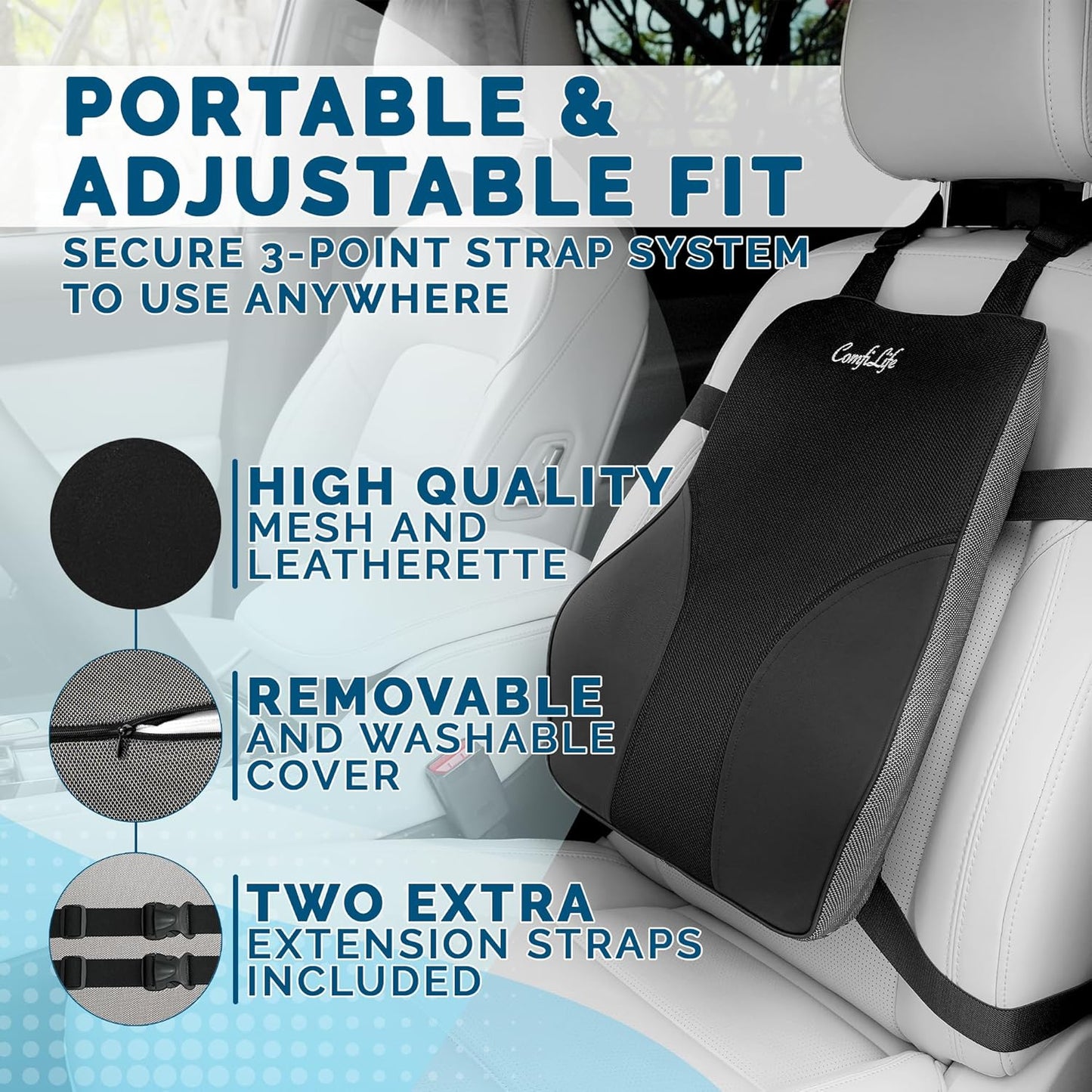 Office Chair Back Cushion – Ergonomic Lumbar Support Pillow for Back Pain Relief, Posture Correction & Long Sitting Comfort