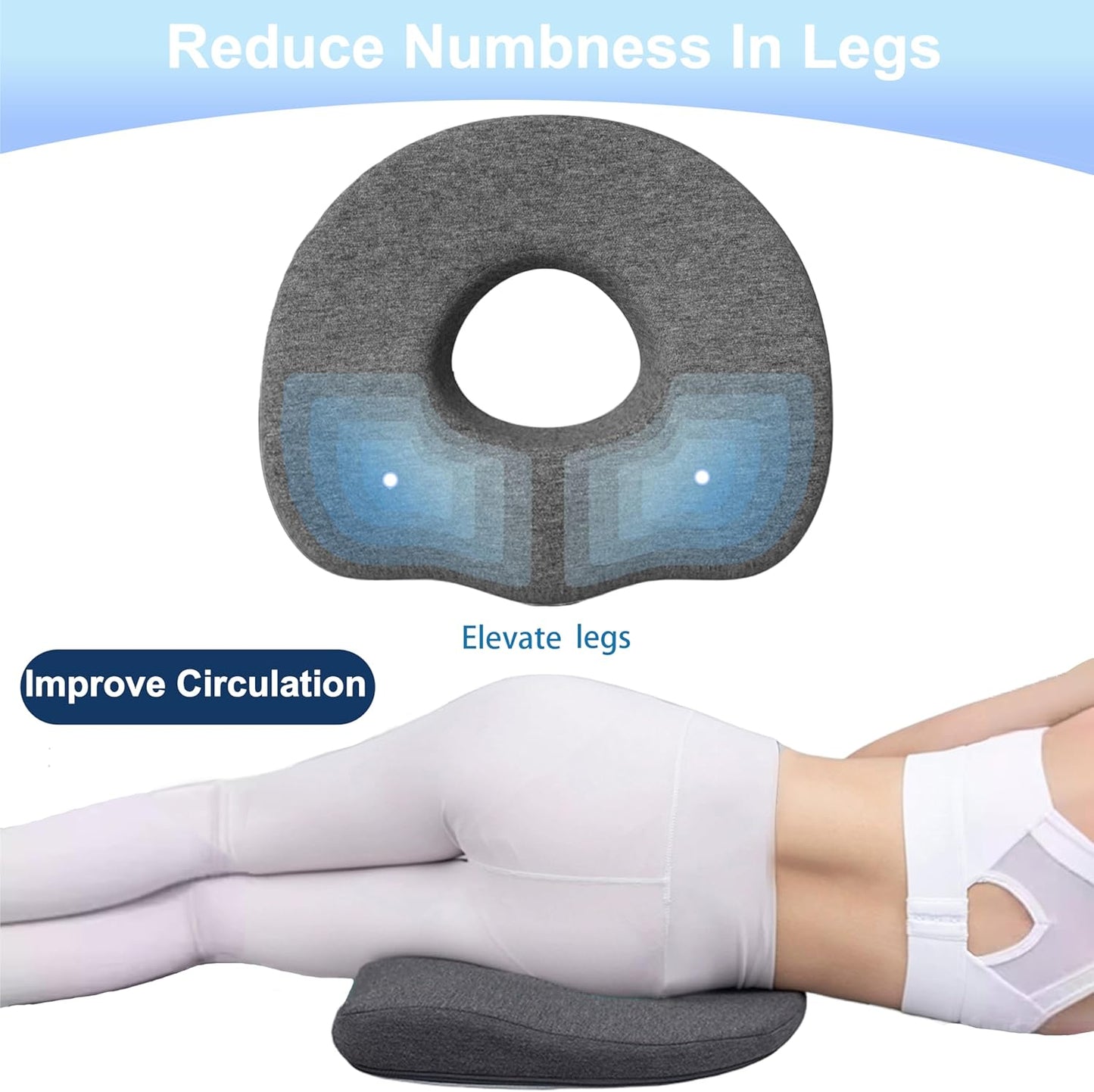 Bed Sore Cushion for Butt – Donut Pillow with O-Shaped Tailbone Relief, Pressure Relief for Sitting & Sleeping, Buttocks Comfort Pillow