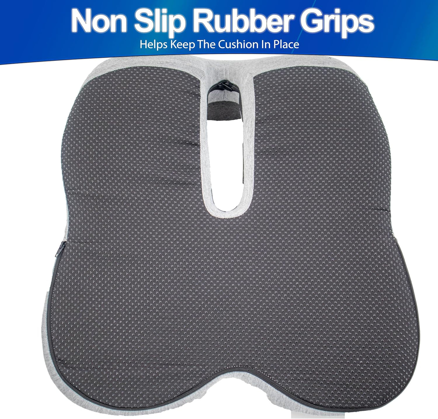 Ergonomic Memory Foam Seat Cushion with Lumbar and Back Support – Coccyx and Tailbone Pain Relief, Orthopedic Posture Correction, Breathable Washable Cover